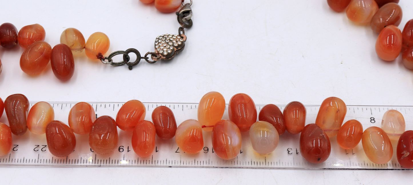 Amber necklace with heart shaped clasp