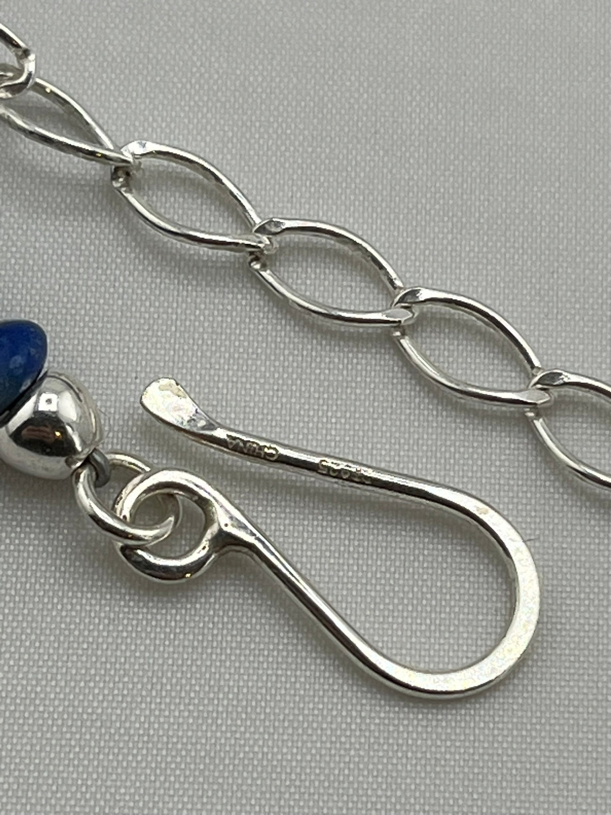 925 Sterling Silver DTR Jay King Mosaic Opal Beaded Lapis Lazuil Necklace