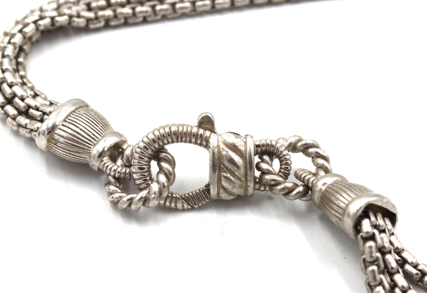 Judith Ripka crystal 3 row strand necklace