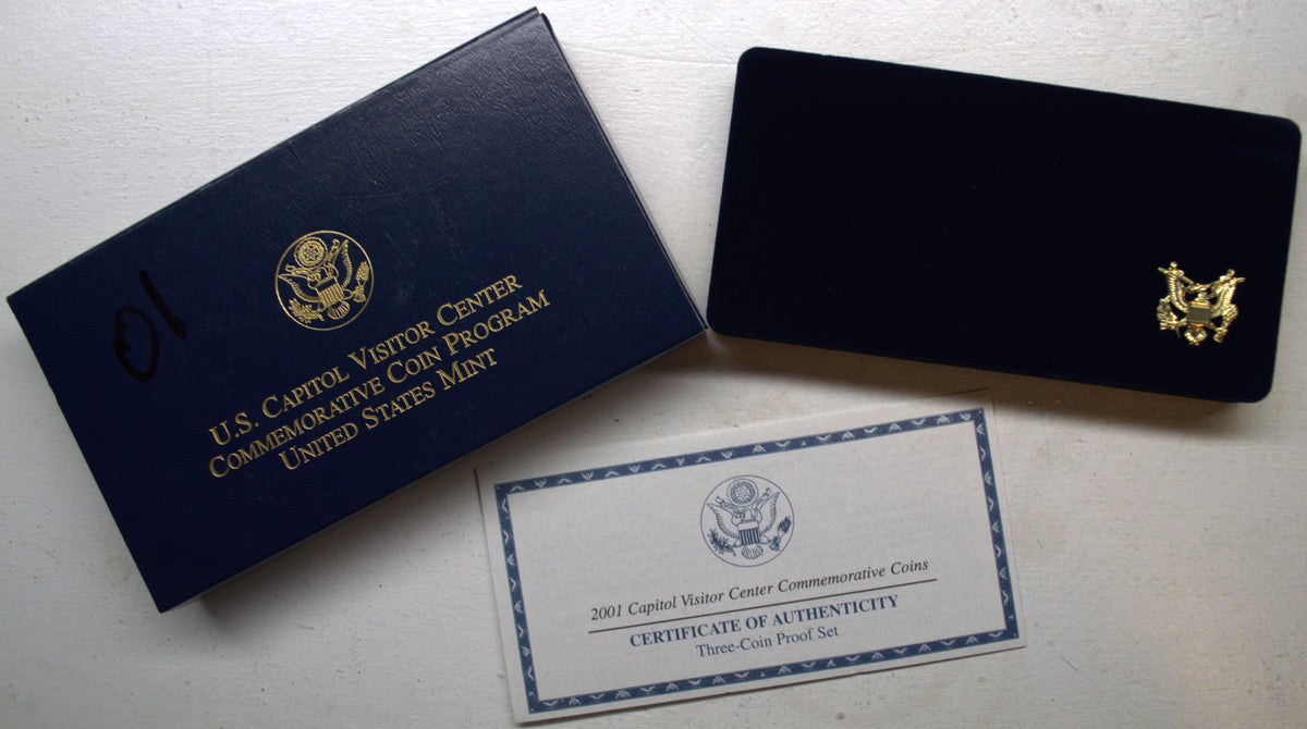 2001 U. S. Capital Visitor Center Commemorative Coin Program United States of America Mint Set of 3