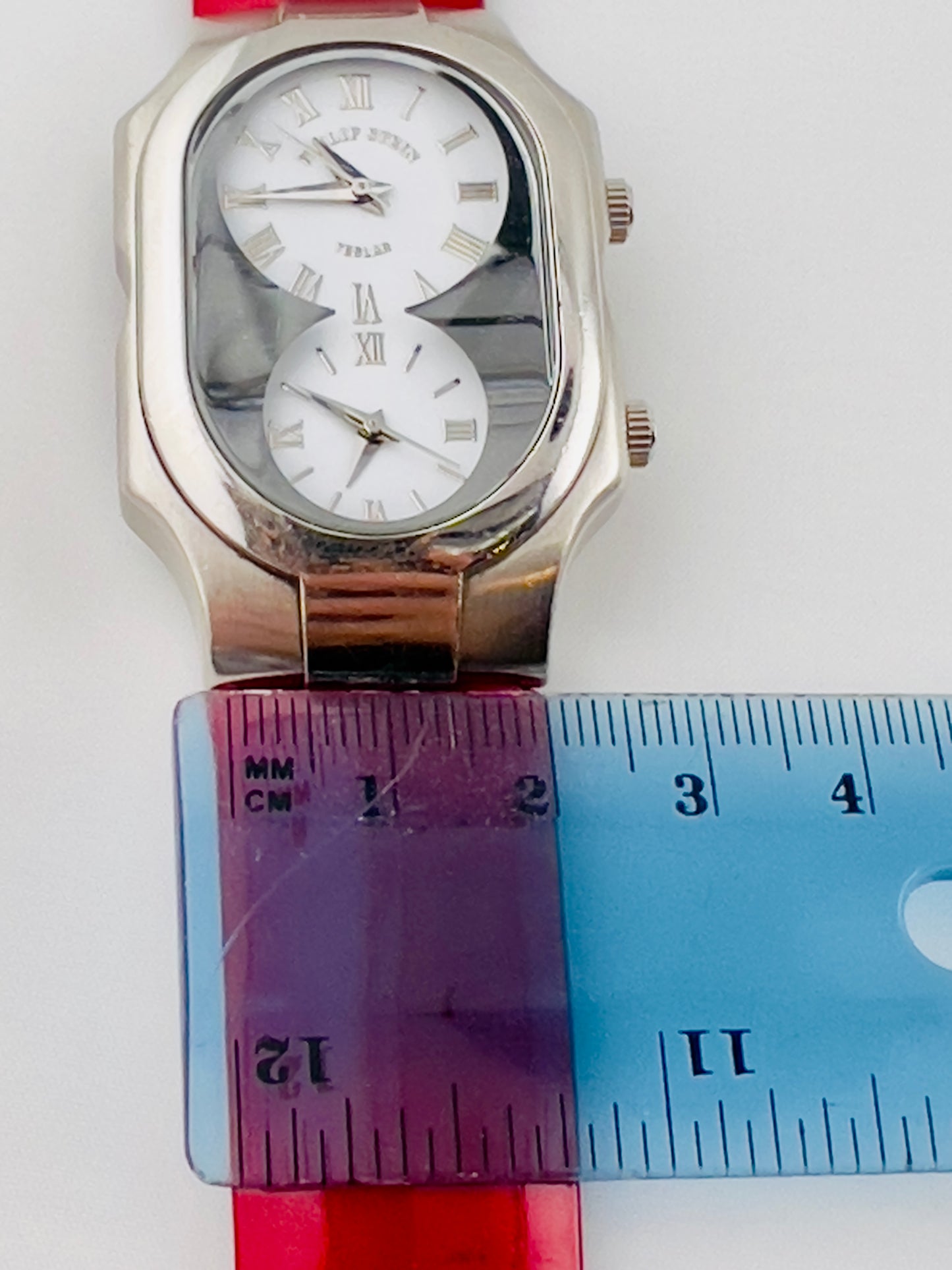 Philip Stein signature large dual time zone watch