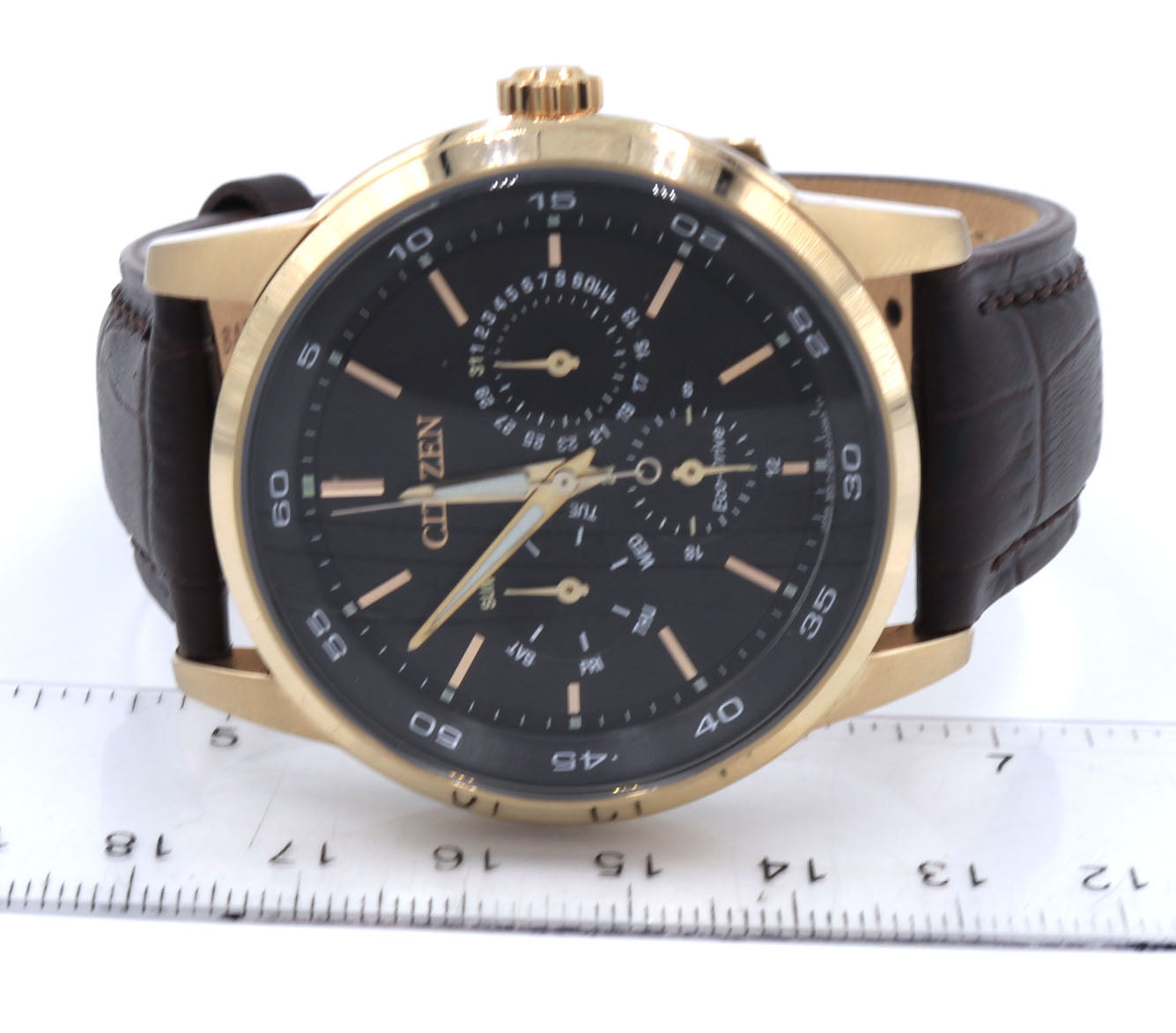 Citizen watch with brown leather strap