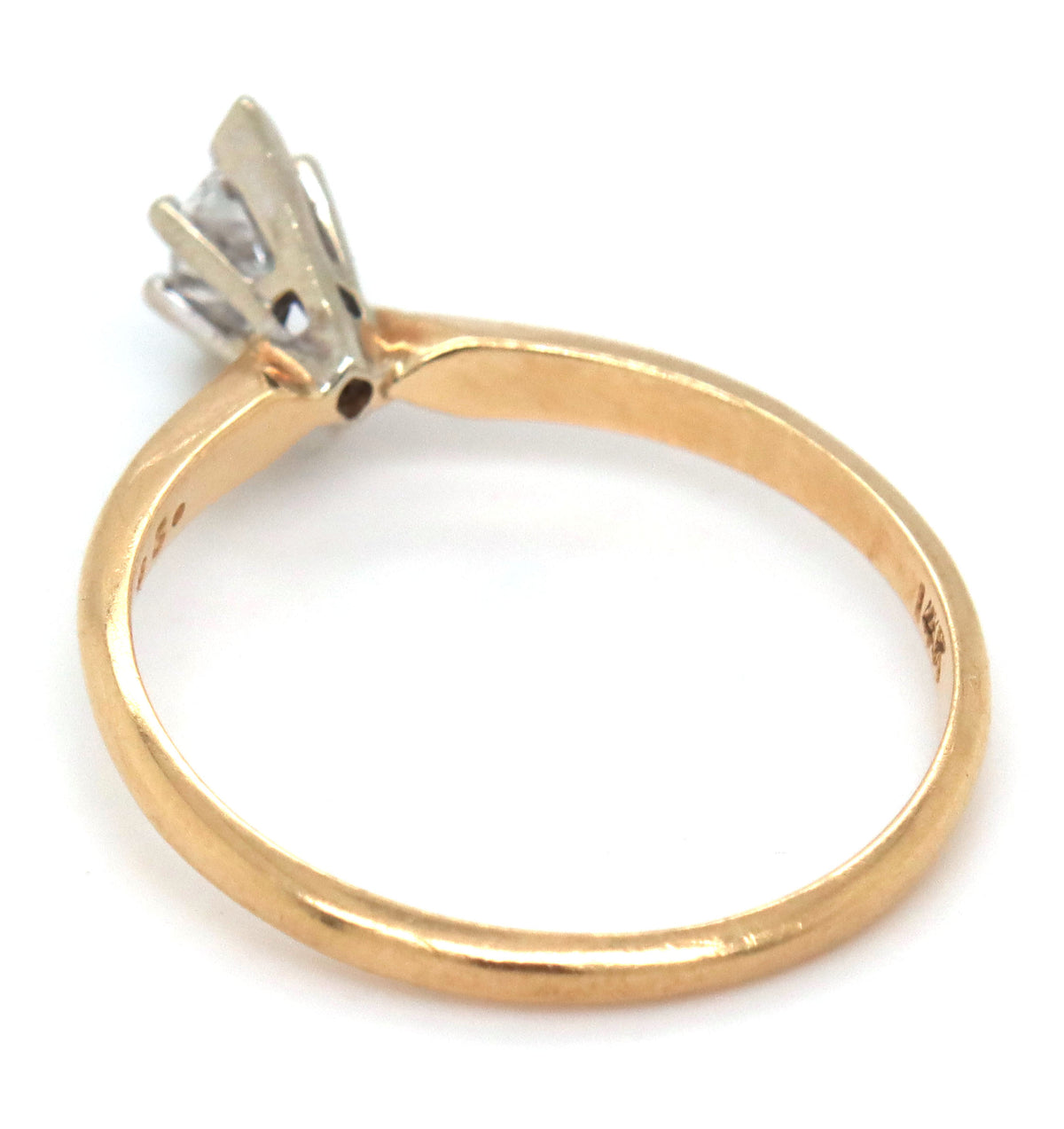 14kt Yellow gold marquise diamond engagement ring