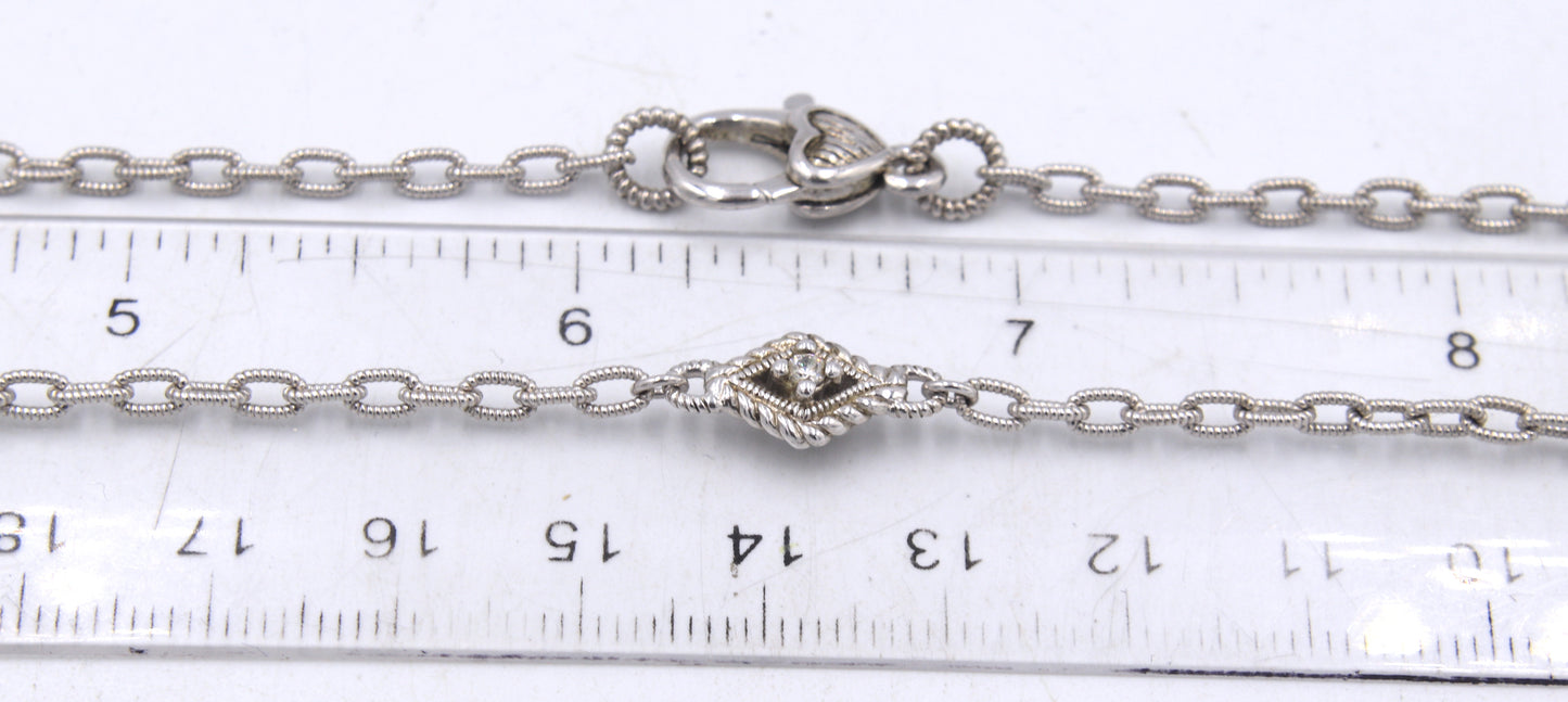 925 Sterling silver Judith Ripka Cubic zirconia necklace
