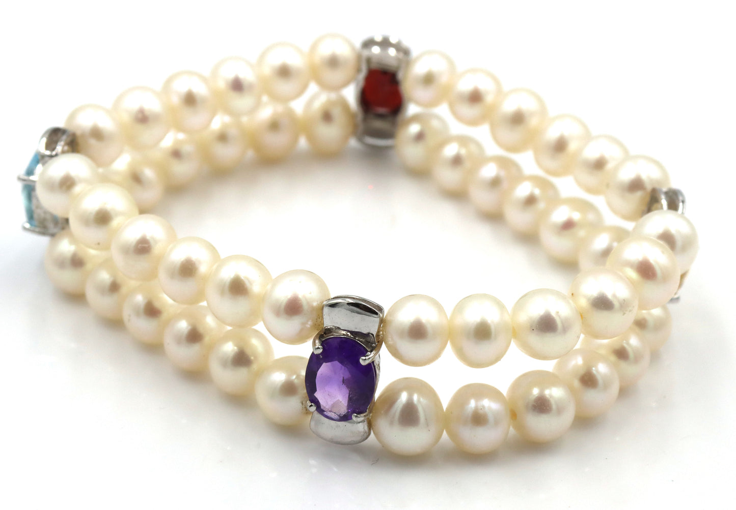 Lot of 3 multi color gemstone bracelets