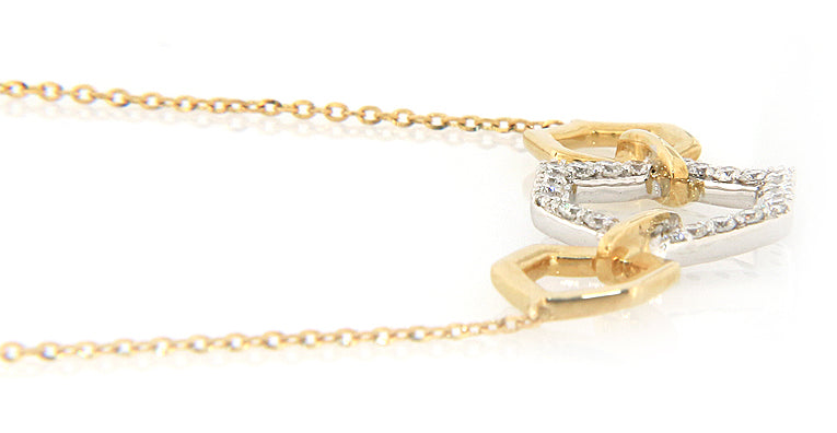 New 0.28ctw Diamond Open Triple Hexagonal Pendant Necklace in 14K