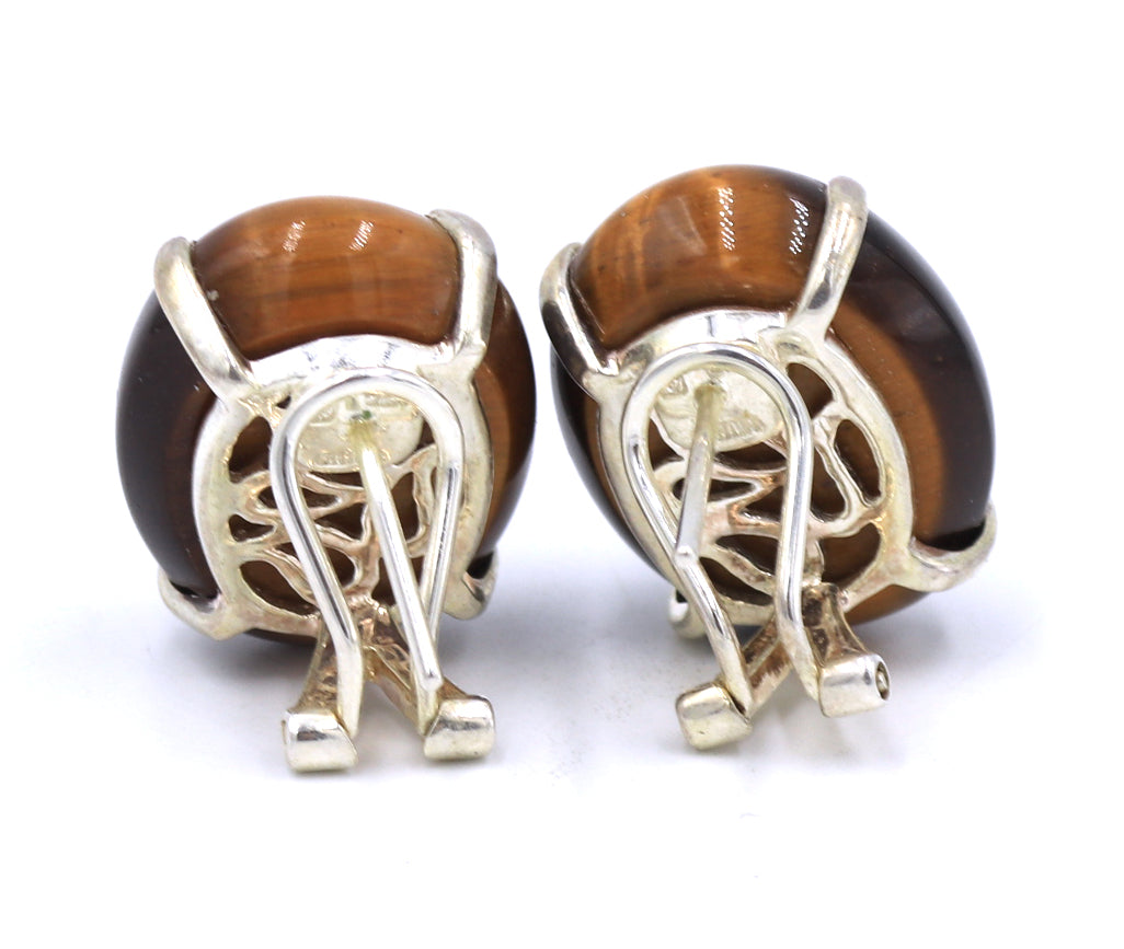 925 Sterling silver Tiger eye earrings