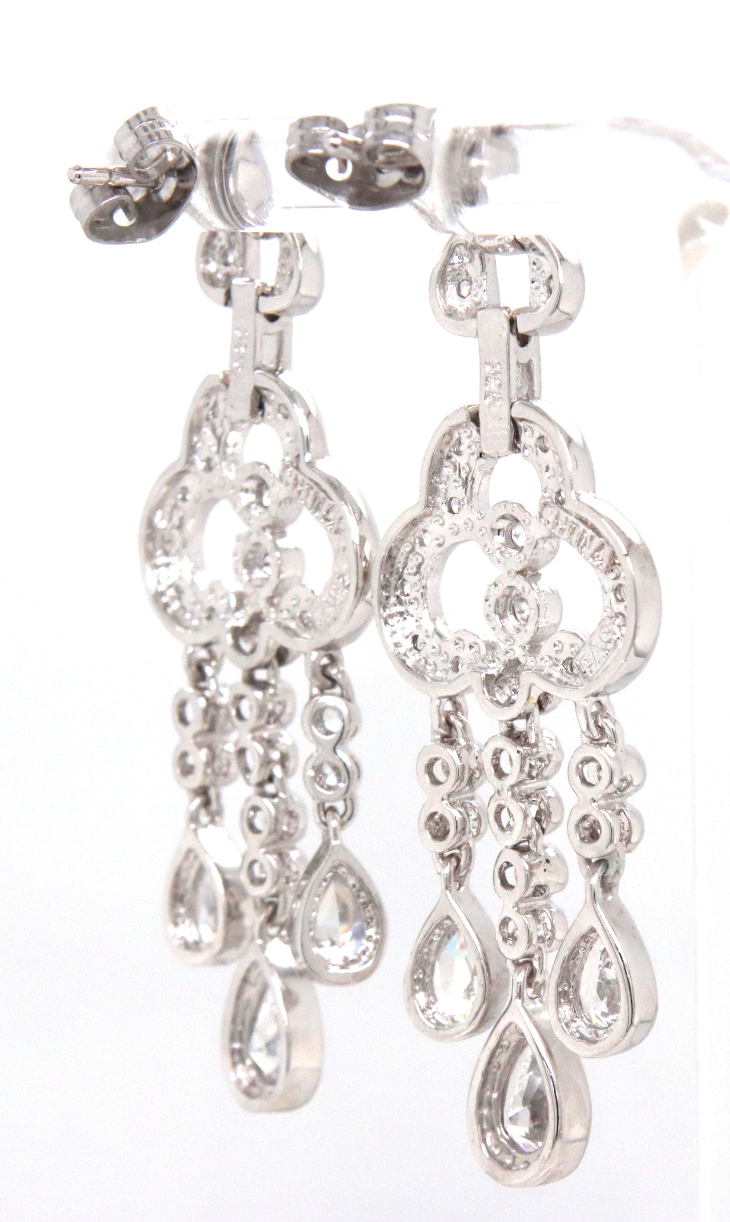 925 Sterling silver cubic zirconia dangle earrings