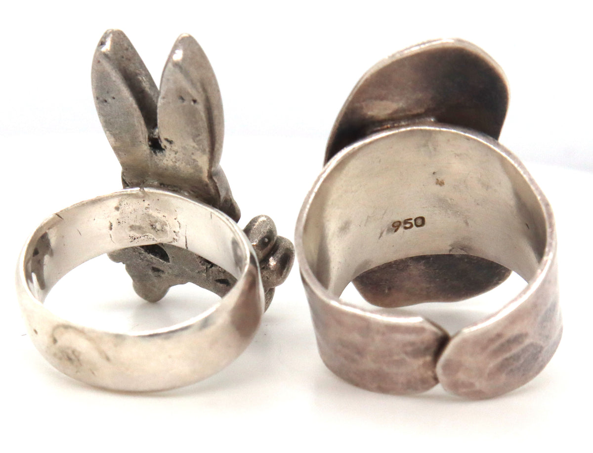 Lot of 2 Vintage 925 sterling silver rings