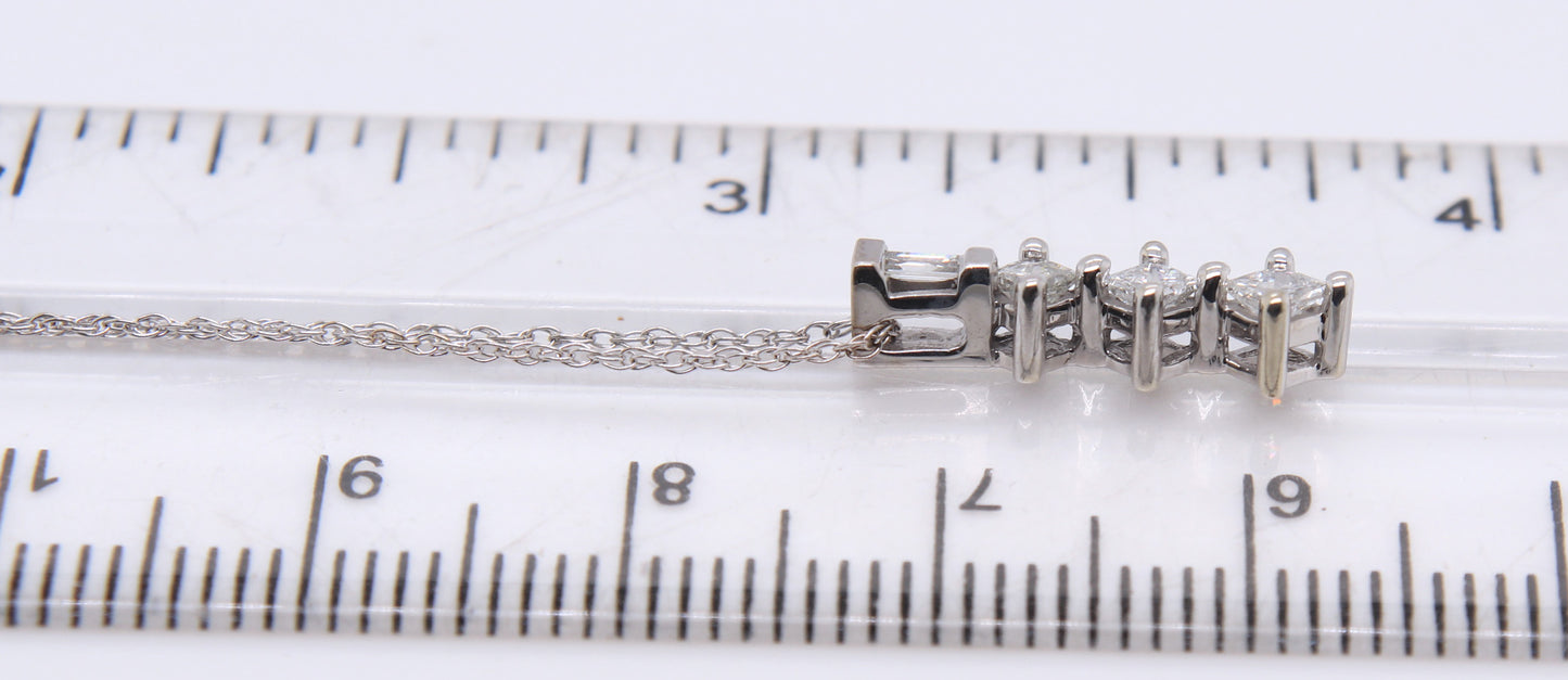 10kt White Gold Diamond Journey Pendant on Chain