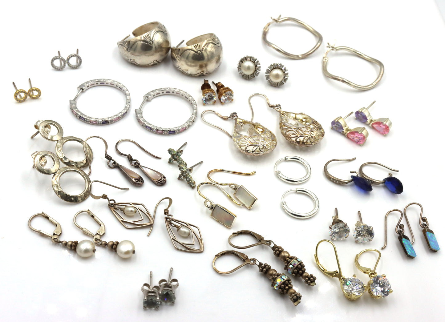 Group lot of Vintage 925 sterling silver earrings