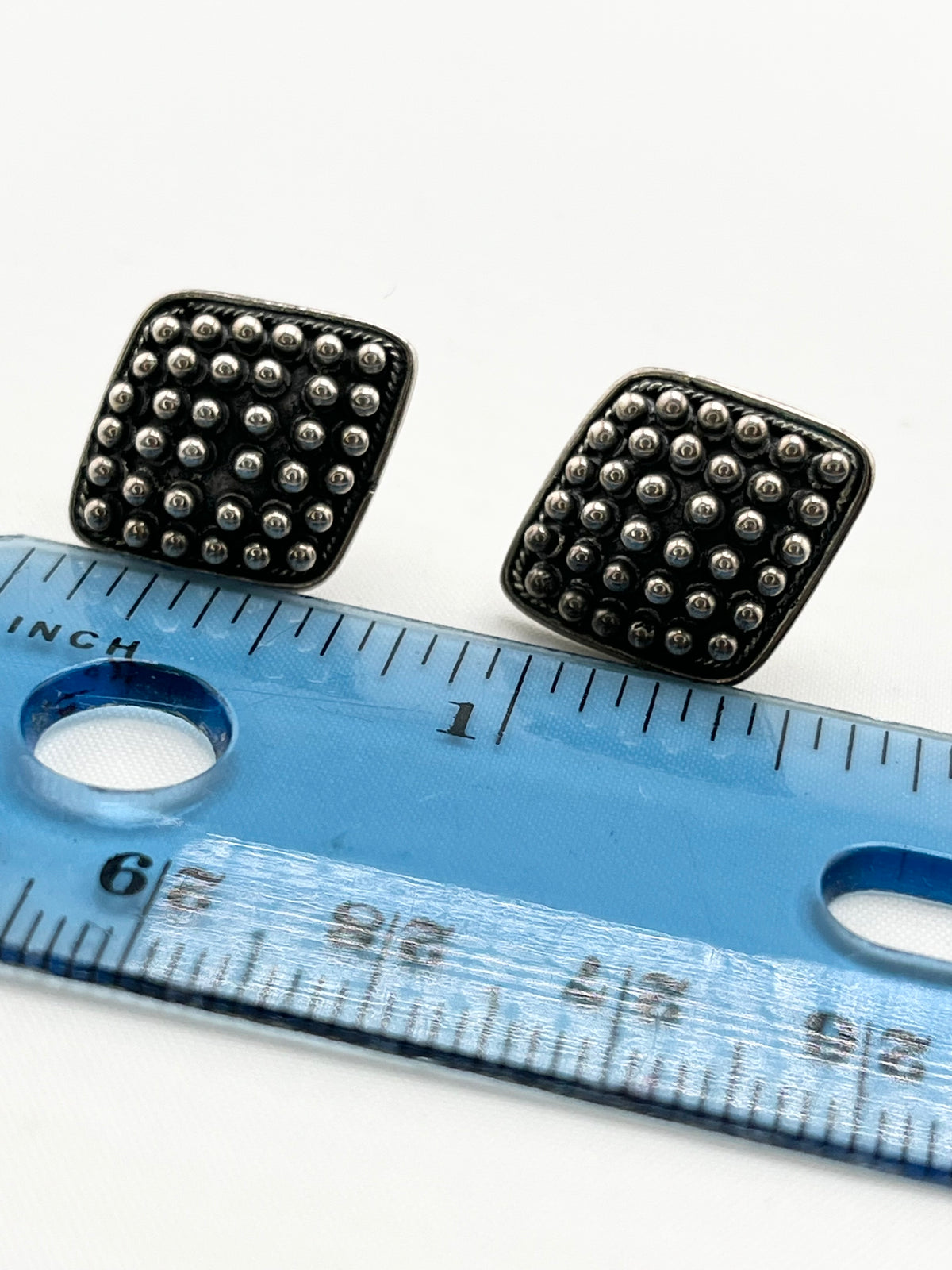 925 Sterling Silver Vintage Dot Design Earrings
