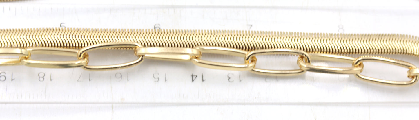 Jennifer Miller double row gold tone necklace
