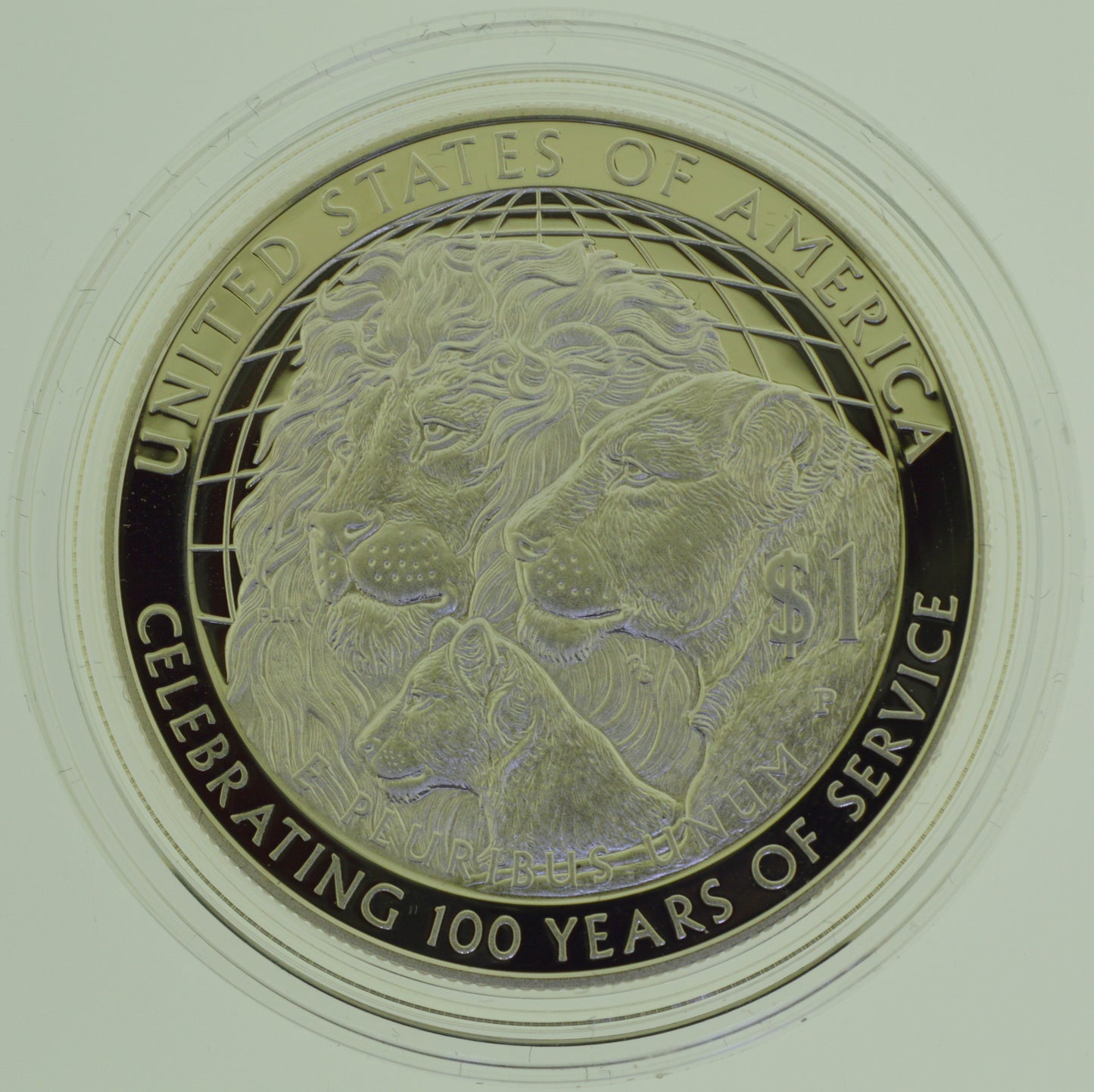 2017-P Lions Club International Centennial Silver Dollar Proof, U.S. Mint, Box & COA