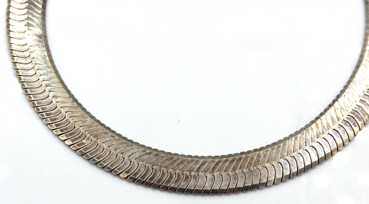 Italian Vintage 925 sterling silver omega chain necklace
