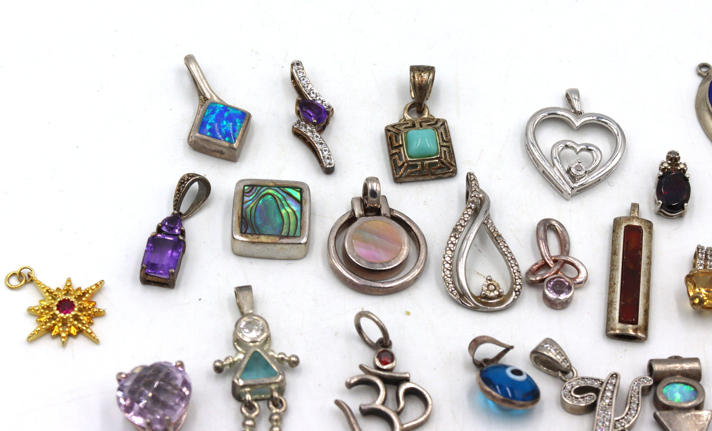 Group lot of Vintage 925 sterling silver pendants