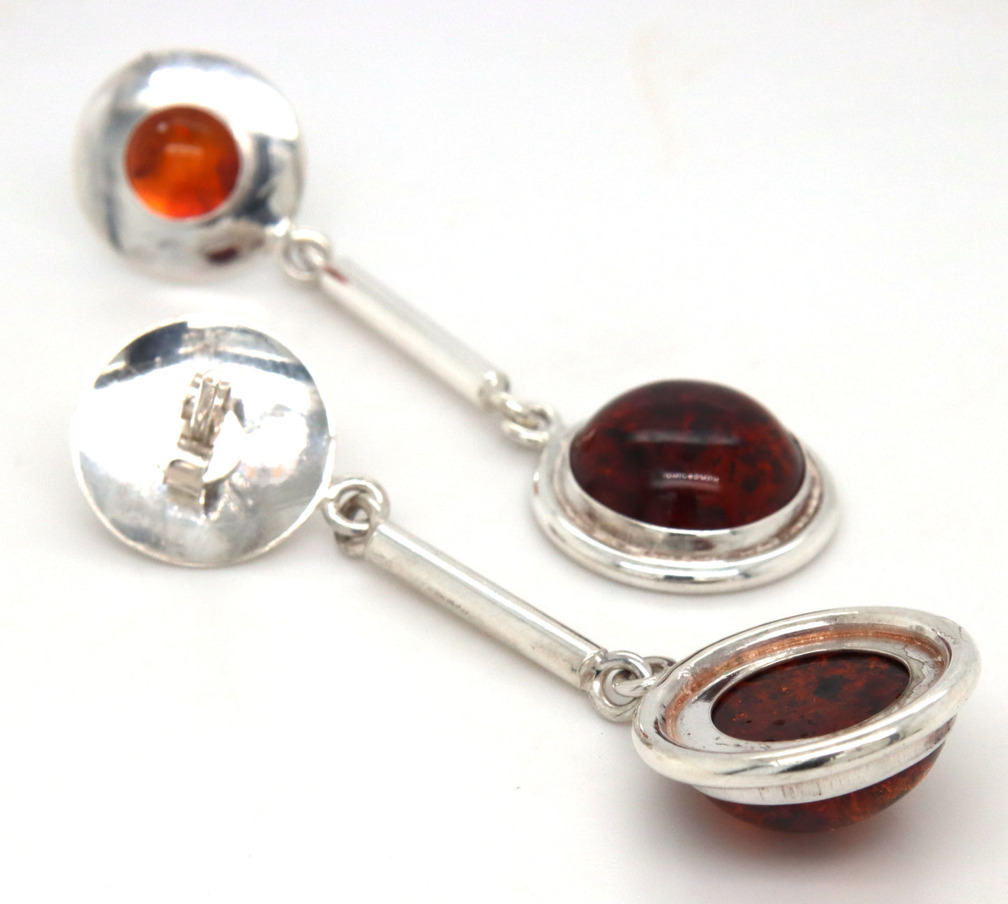 925 Sterling silver Amber dangle earrings