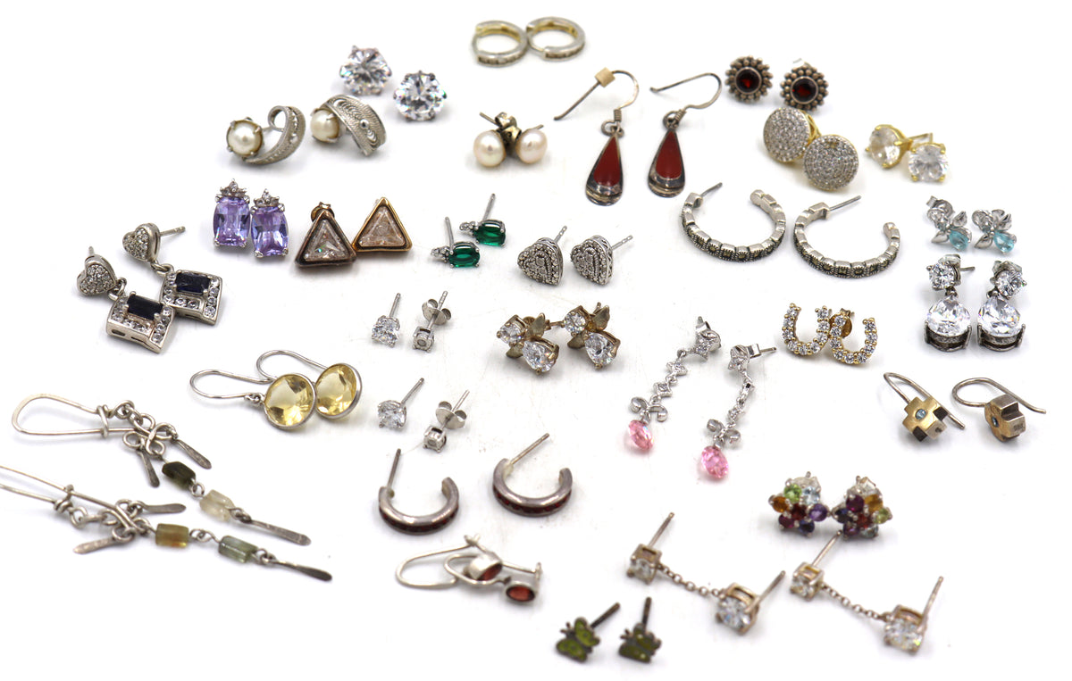 Group lot of Vintage 925 sterling silver earrings