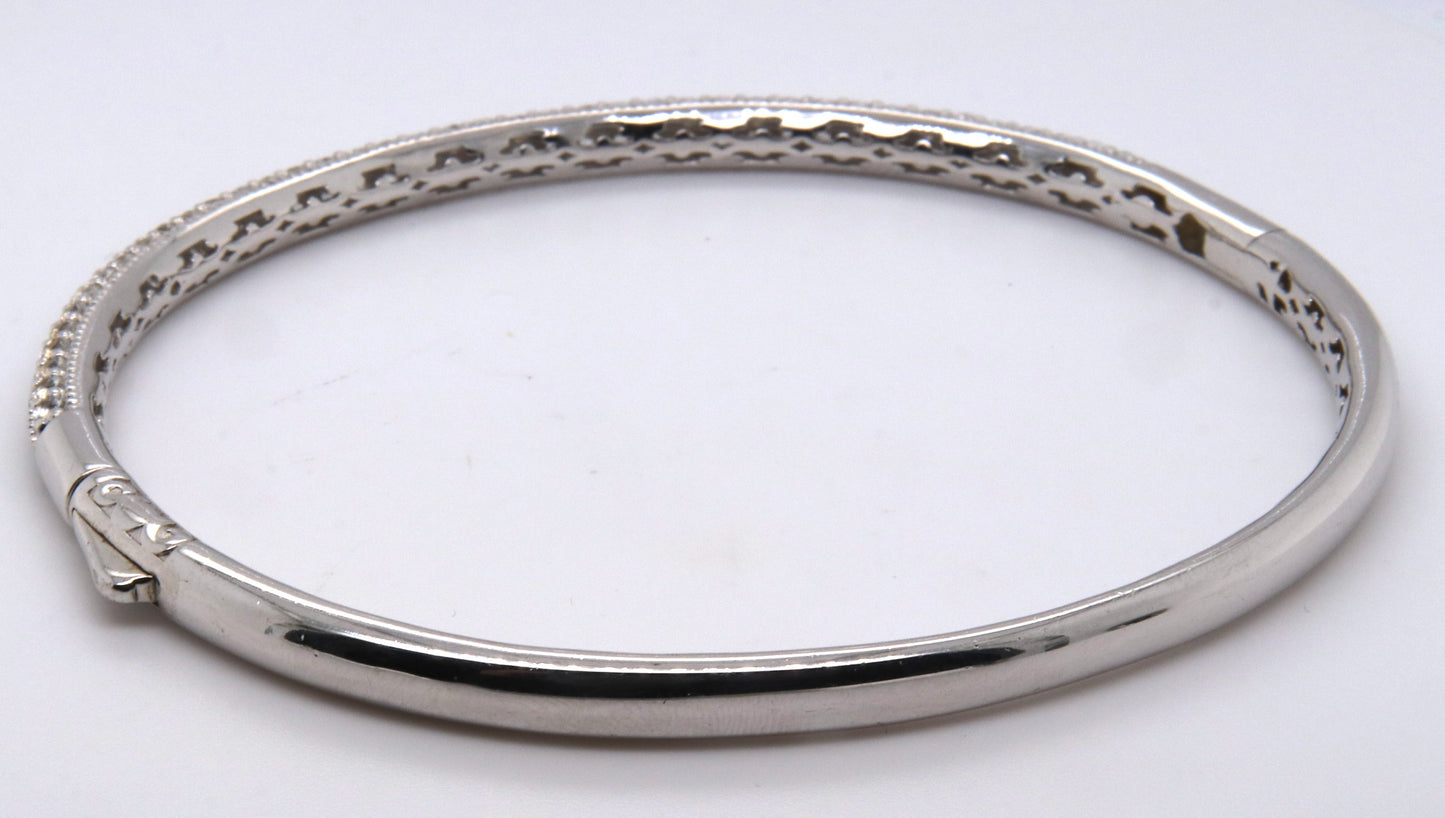 Vinatge Sterling Silver Cubic Zirconia Bangle
