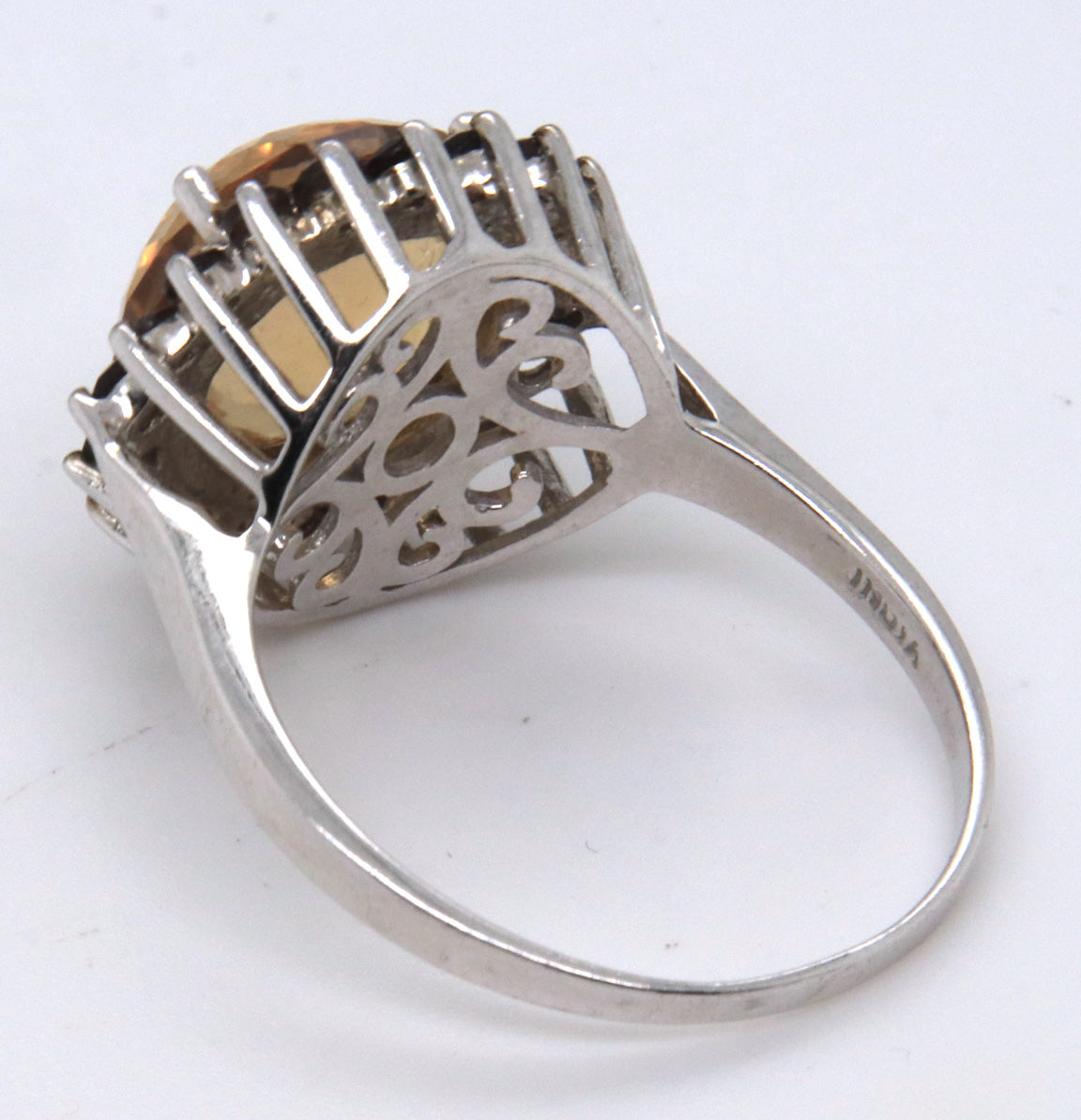 Vintage Sterling Silver Yellow Cubic Zirconia Ring