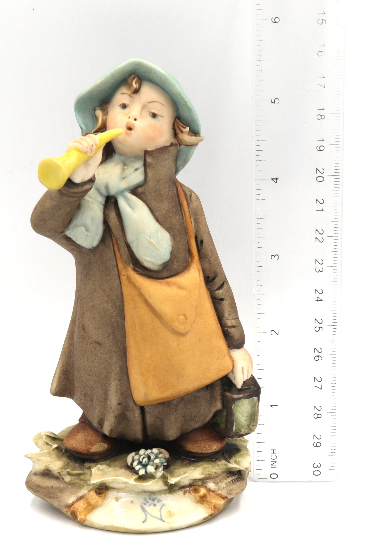 Vintage 70's Capodimonte porcelain shepherd statue