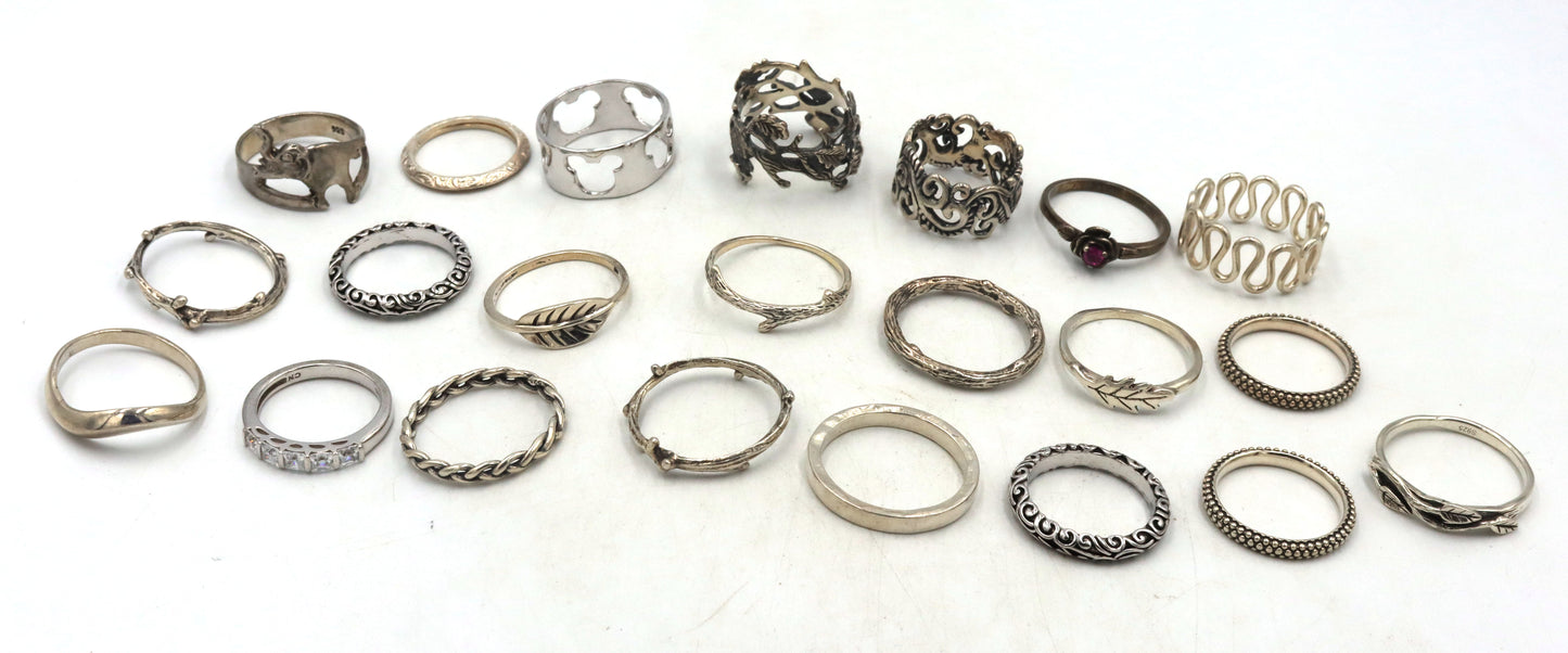 Group lot of Vintage 925 sterling silver rings