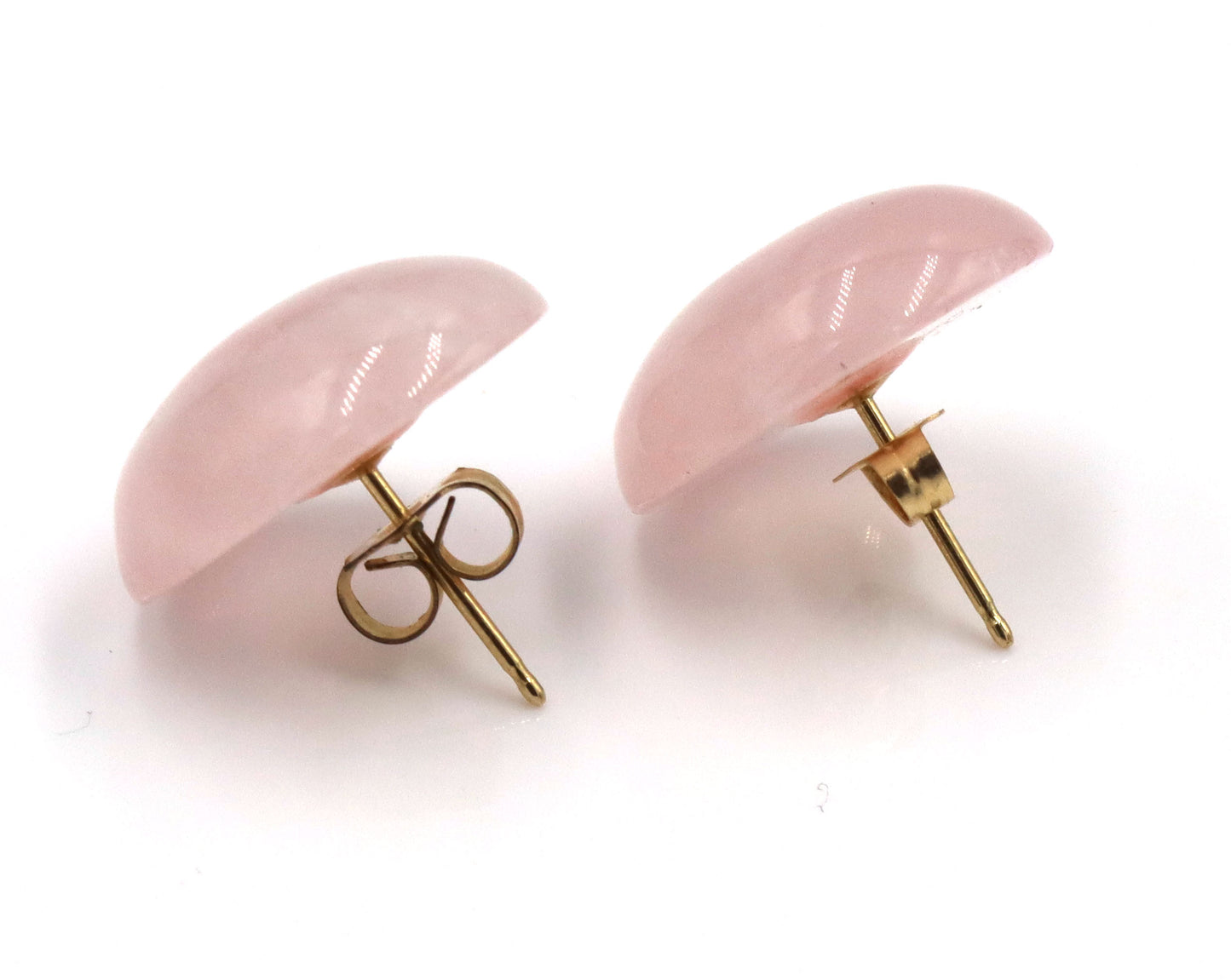 Set of 14kt yellow gold Jade stud earrings and pendant