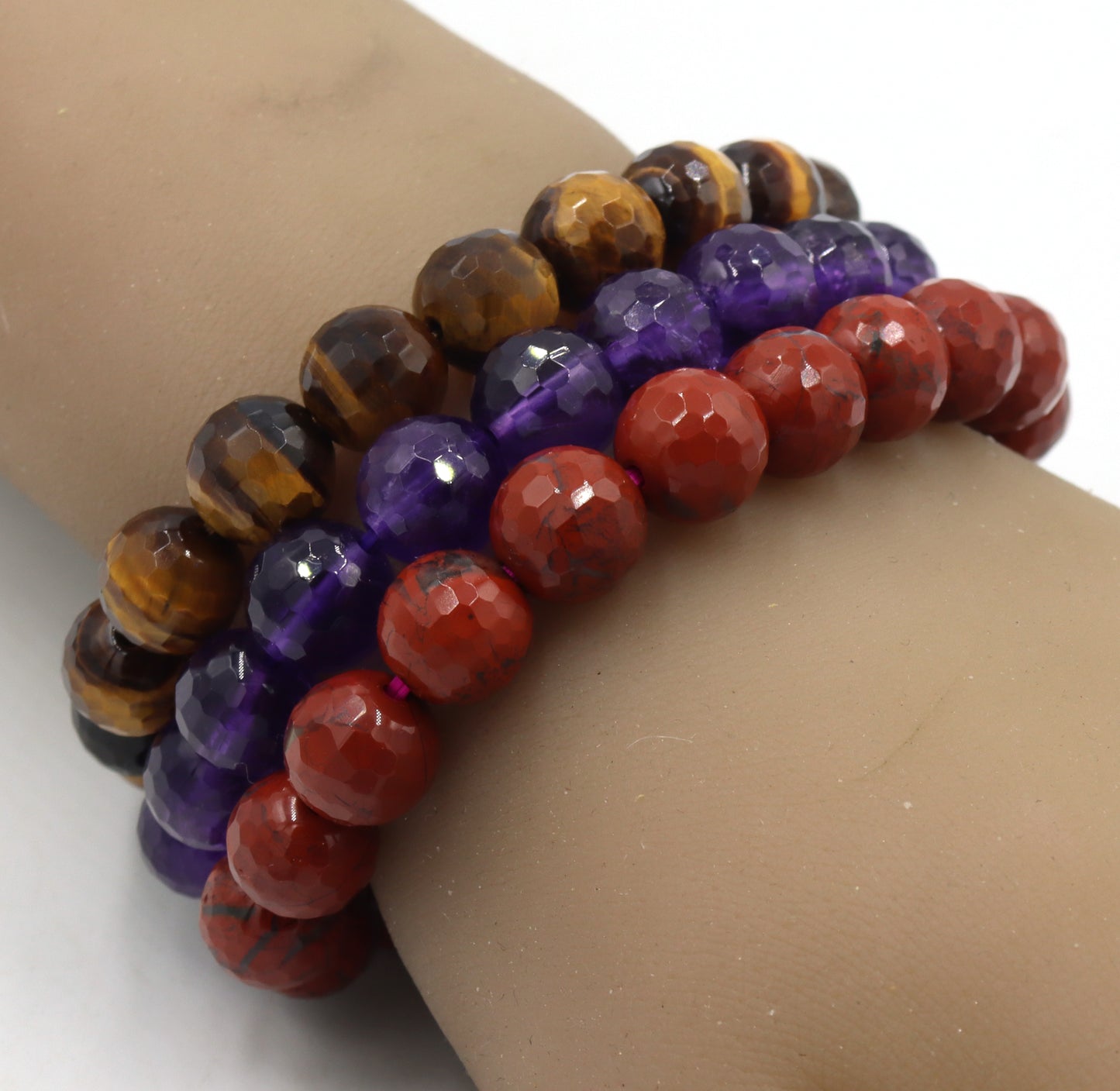 Group lot of 3 gemstone bangles