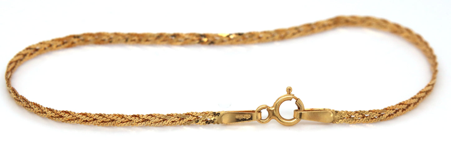 Italian 14kt yellow gold braided bracelet