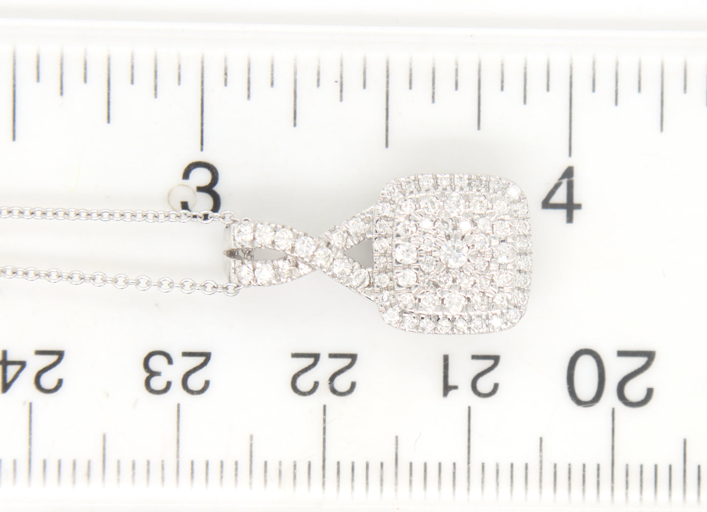 14kt White gold 0.50ctw diamond pendant on chain