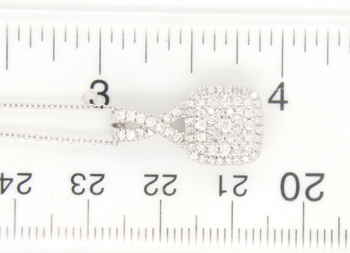 14kt White gold 0.50ctw diamond pendant on chain