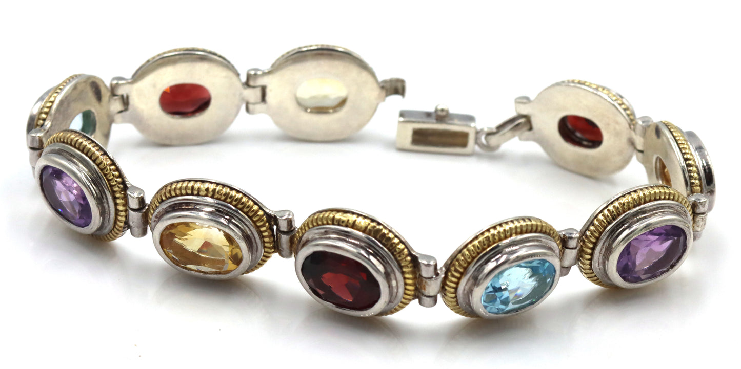 925 Vintage Sterling Silver Turquoise and multi Stone Bracelet Lot