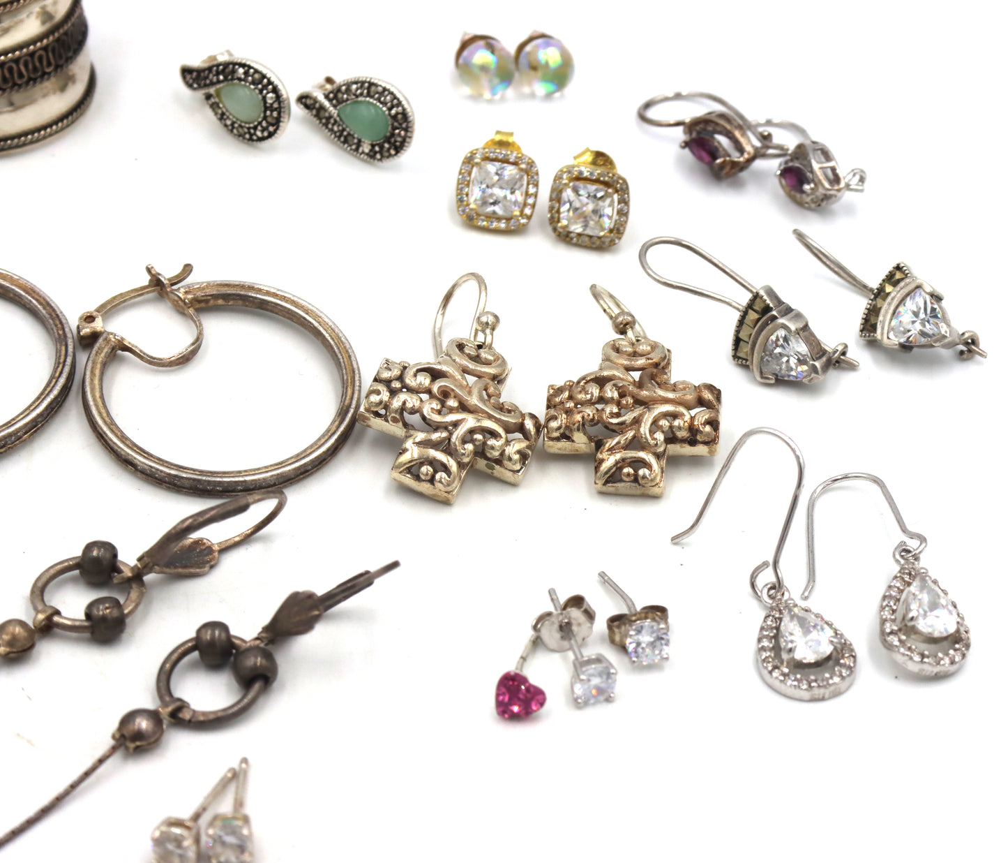 Vintage 925 sterling silver group lot of earrings