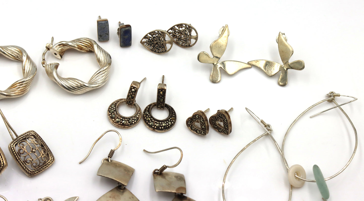 Group lot of Vintage 925 sterling silver earrings