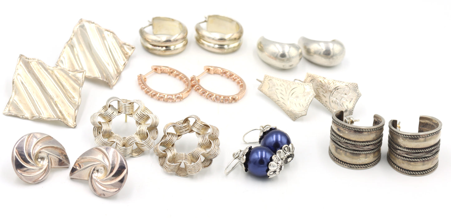 Group lot of Vintage 925 sterling silver earrings