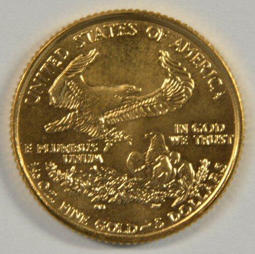1998 $5 American Gold Eagle Coin | 1/10 oz Fine Gold Brilliant Uncirculated (Approx. MS-65)