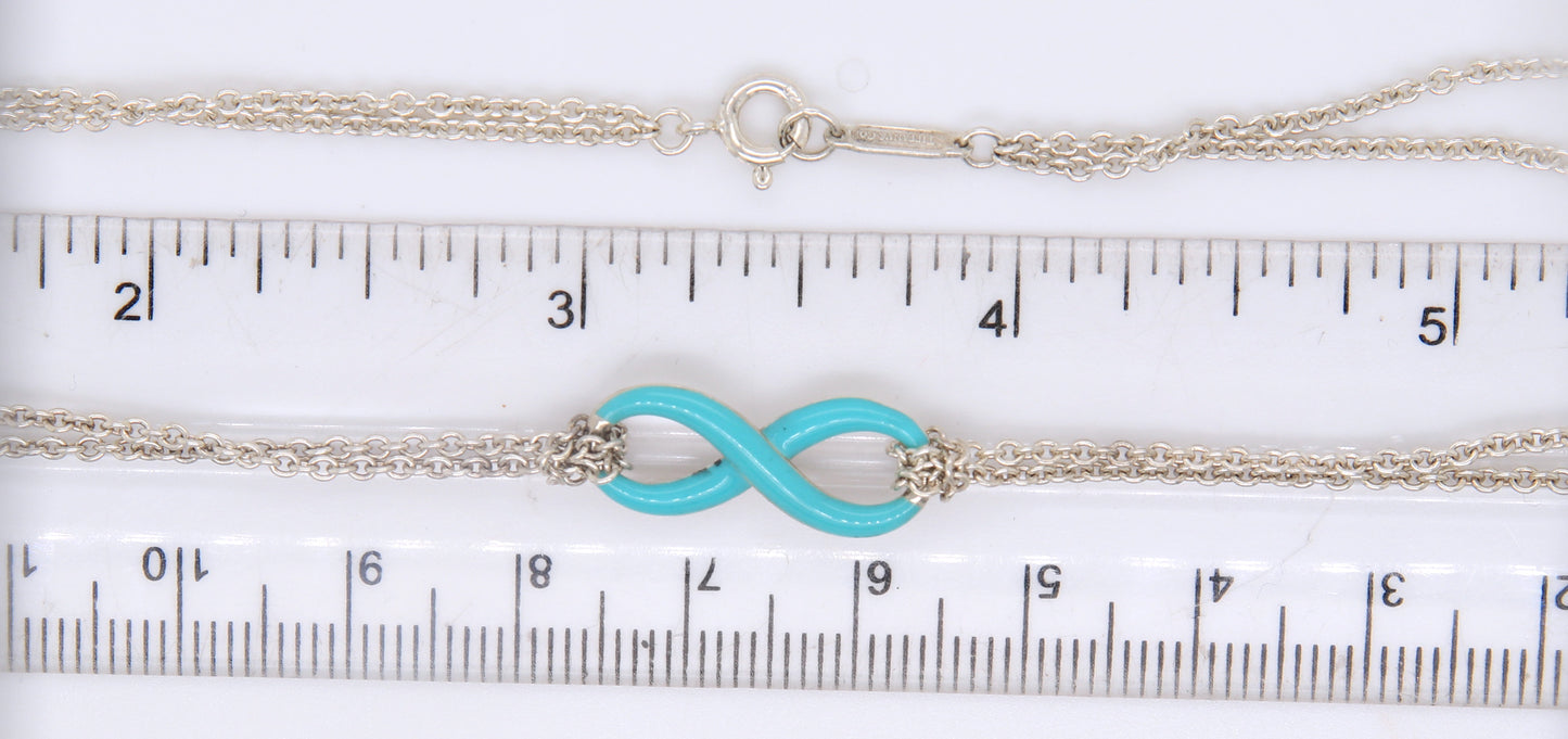 Tiffany & Co Infinity Blue Enamel Necklace