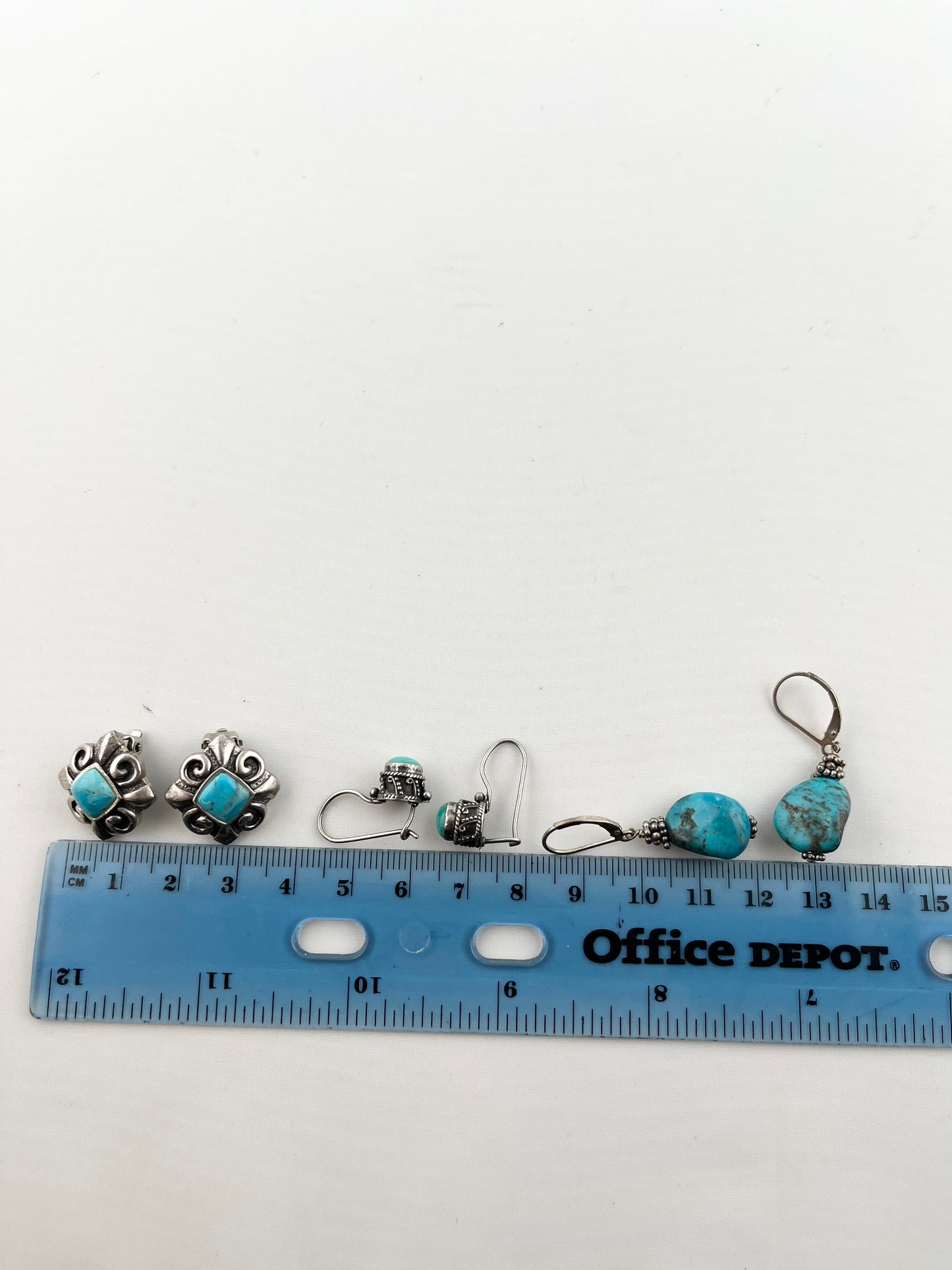 Vintage 925 Sterling Silver Turquoise Earrings Lot