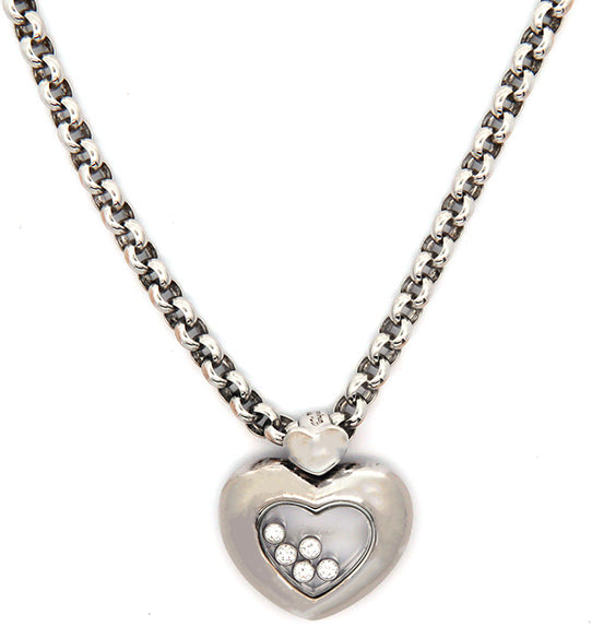 Chopard Happy Diamonds Five Stone Heart Pendant Necklace