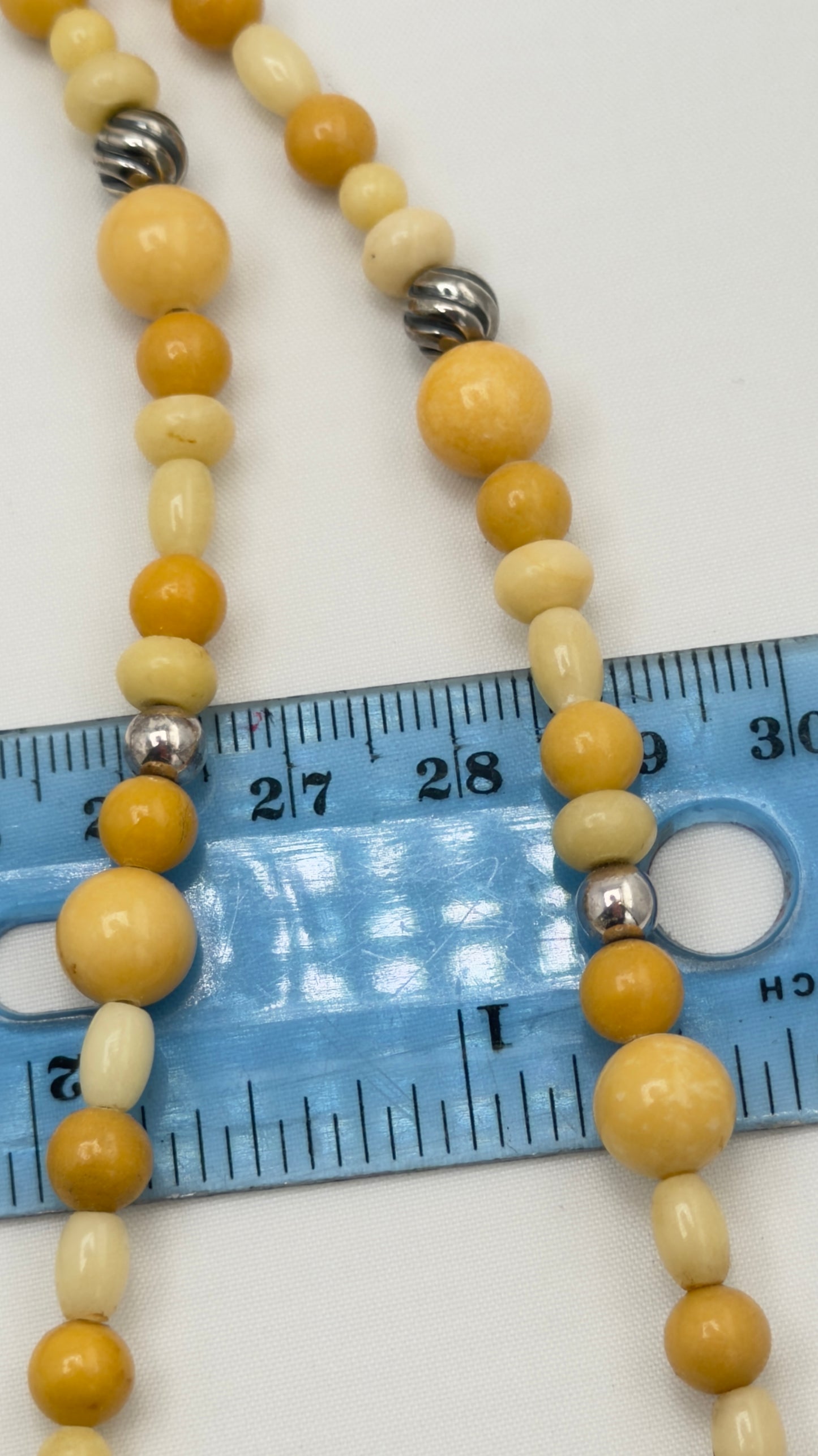 925 Sterling Silver Carolyn Carolyn Pollack Yellow jasper and Citrine Pendant With Amber Beads Neckl