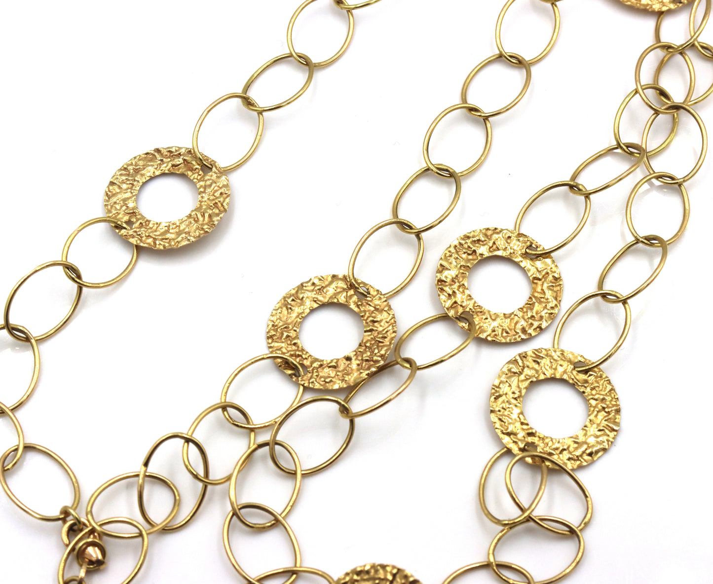 Italian 14kt Yellow gold circle link chain necklace