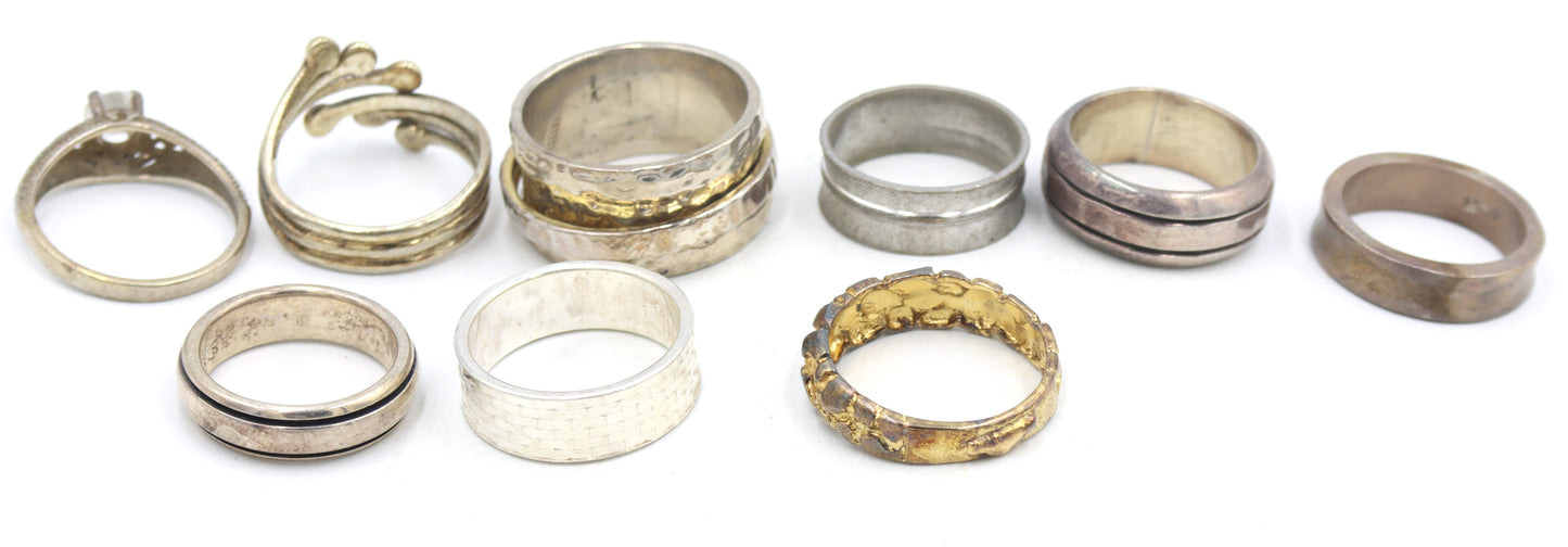 Group lot of Vintage 925 sterling silver rings