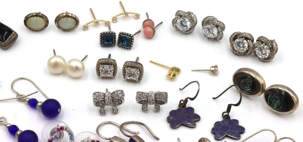 Group lot of vintage 925 sterling silver earrings
