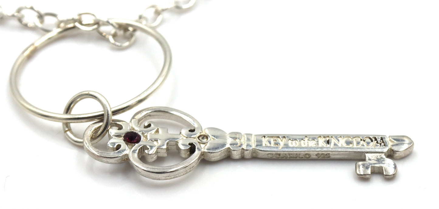 925 Sterling silver Key on Kingdom pendant on chain