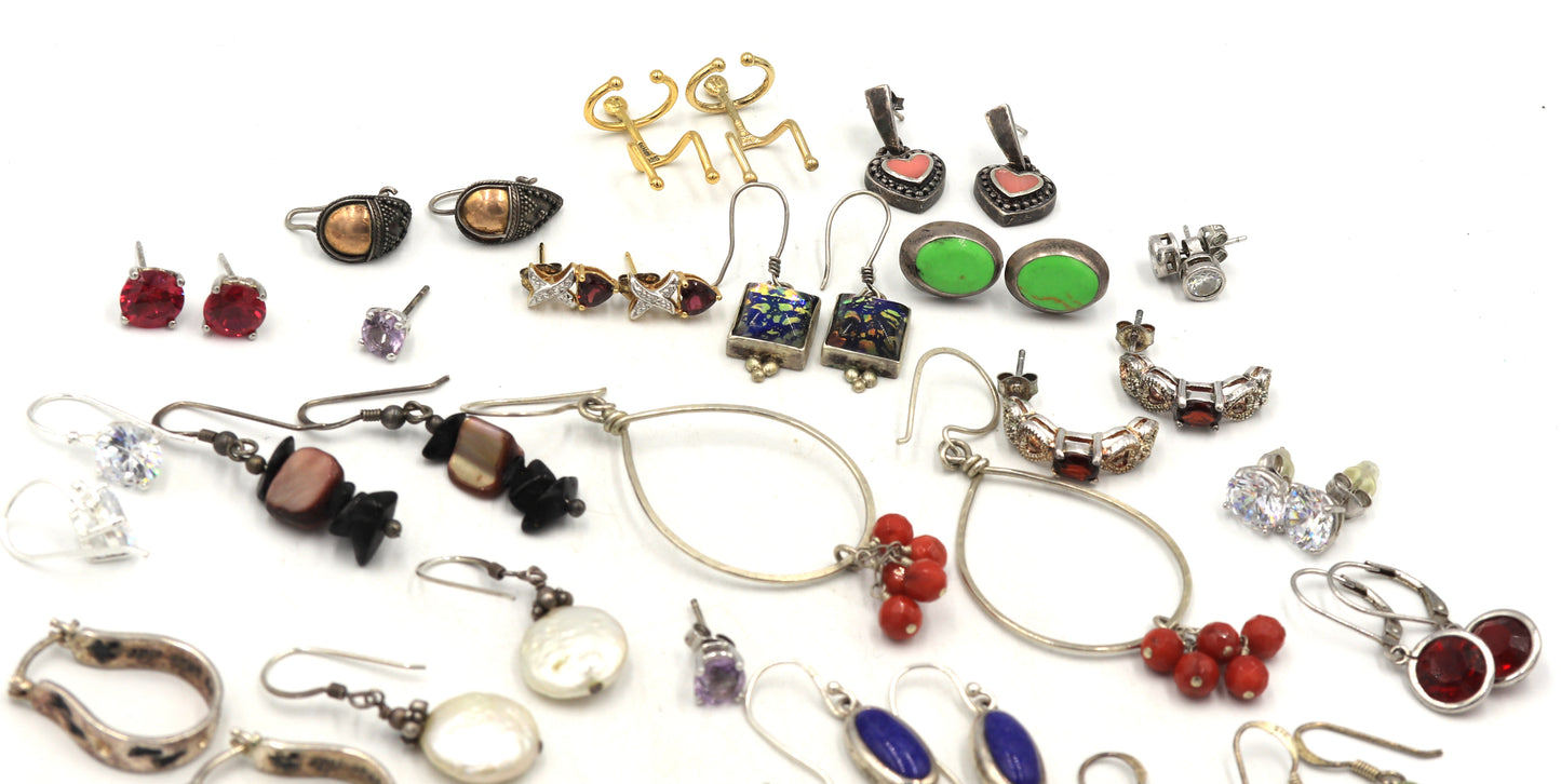Group lot of Vintage 925 sterling silver earrings