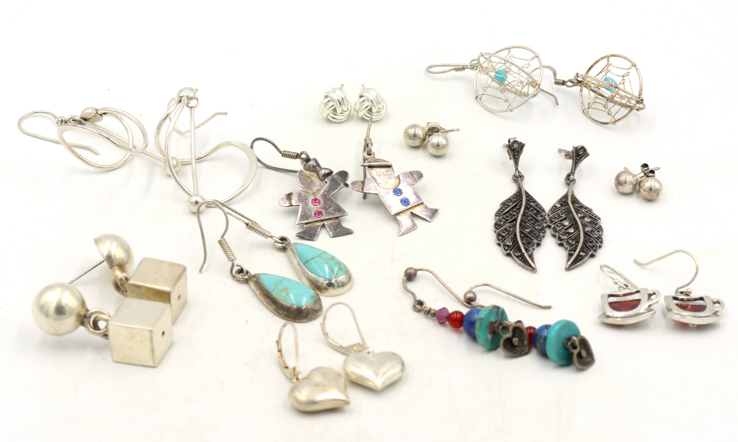Group lot of Vintage 925 sterling silver earrings