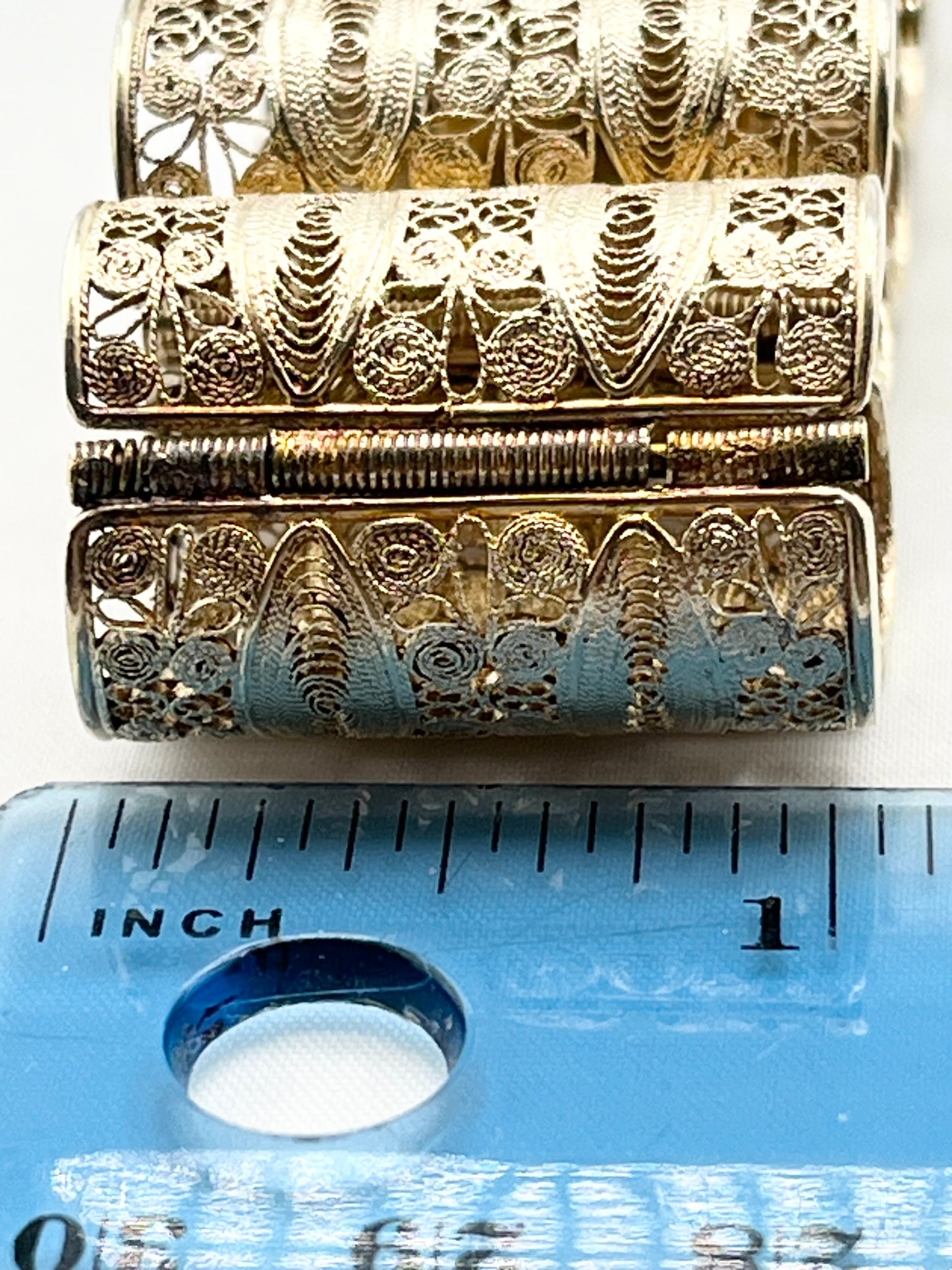 Vintage 925 Sterling Silver Wide Filigree Pathern Bracelet