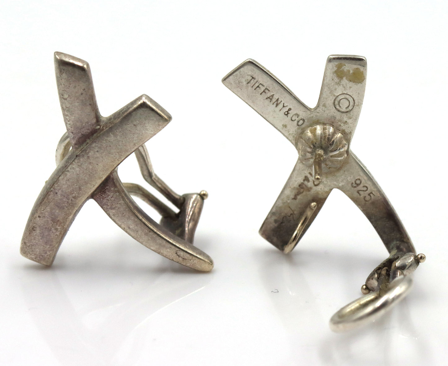 Tiffany&CO 925 Sterling Silver Paloma Picasso Love X Kiss Stud Earrings