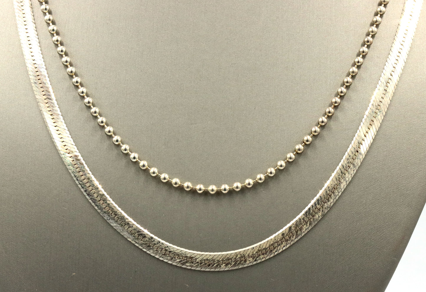 Group lot of 2 vintage 925 sterling silver chains