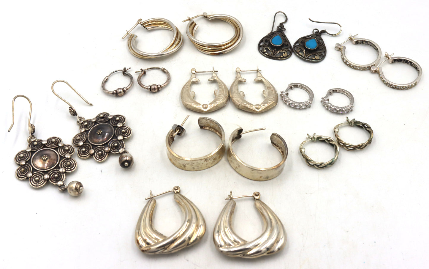 Group lot of Vintage 925 sterling silver earrings